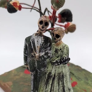 Unico Halloween Horror Arte Popolare Decorazione Albero Matrimonio Fatto a Mano Sposa Morta Sposo - Foto 1 di 7