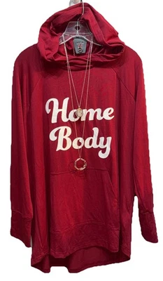 NUEVO CON ETIQUETAS LuLaRoe XL Arándano Granate “Home Body” Tejido Ámbar Patriótico SUDADERA Foto 1 de 4