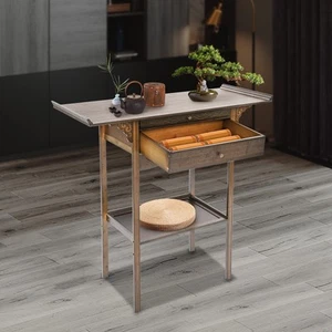 Schrein Altartisch 2-stufig Retro Altartisch freistehend braun Altartisch NEU - Bild 1 von 18