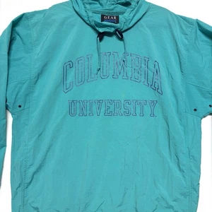 Chaqueta cortavientos pulóver L verde azulado Gear For Sports de colección años 90 para deportes de la Universidad de Columbia - Imagen 1 de 11