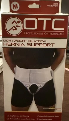 OTC Lightweight Double Bilateral  Hernia Support Size Medium  White 2958D NEW! - Image 1 of 4