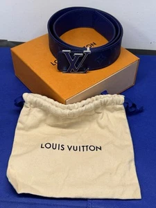 Louis Vuitton Initiales Blue 40mm Reversible Belt M0159 85/34 with Box - Picture 1 of 14