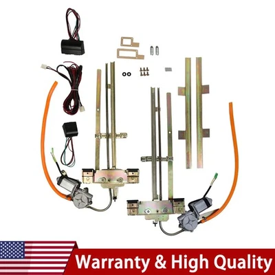 Kit de ventana eléctrica de vidrio plano Hot Rat Rod calle coche vintage U cable it 2 puertas NUEVO Foto 1 de 4