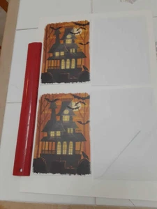 2 Halloween Spukhaus Fledermäuse Grußkarten & Umschläge American Greetings - Bild 1 von 5