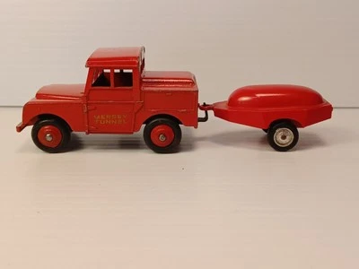 Dinky Vintage 255 Mersey Land Rover & Solido 360 Red Motor Pump Trailer Combo - Image 1 of 4