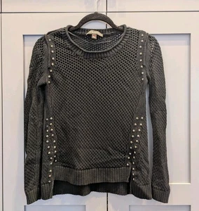 Maglione Rock & Republic nero maglia aperta taglia XS grunge stravagante dondolo borchie - Foto 1 di 10