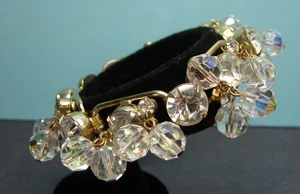 Vintage Juliana klar facettiert AB CHA CHA Kristalle Statement Armband - Bild 1 von 6