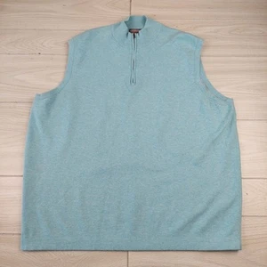 Maglione sportivo Peter Millar Crown gilet uomo 2XL XXL blu 1/4 zip finto collo golf - Foto 1 di 6