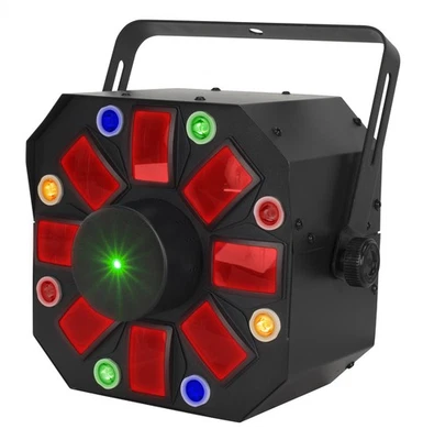 Eliminator Furious Three RG 3-FX-In-1 LED DMX Moonflower/Wash/Laser Effect Light - Image 1 of 4