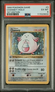 Chansey Holo #3 PSA 6 - 1999 Pokemon Base Set 1st Edition Shadowless - Picture 1 of 2