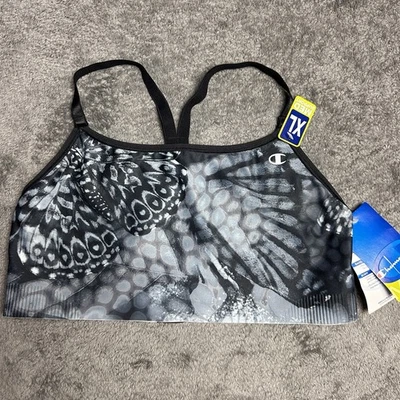Champion B9500P Women’s Sz XL Absolute Cami Sports Bra NWT Black Wings Crossback - Image 1 of 4