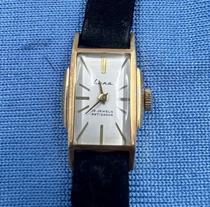 Luna Vintage 14K GF Manual Wind Watch 19 Jewels Hand-Wound Ladies Vintage - Picture 1 of 5