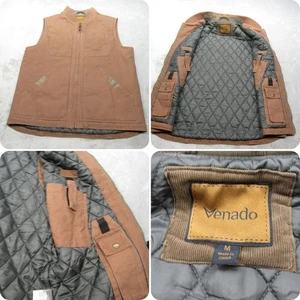 Venado Shooting Vest Mens Medium Brown Quilted Lined Conceal Carry Work Canvas - Picture 1 of 13
