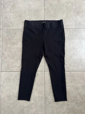 Loft Charcoal Black Ankle Leggings Pull On Stretch Flat Front Womens Size Large - Image 1 of 3