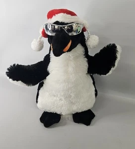 Dan Dee Penguin Sunglasses Plush Moving Singing " Ice Ice Baby" Animated Vanilla - Picture 1 of 6