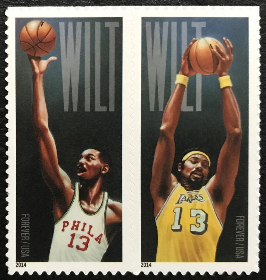 2014  #4950-4951 - Forever - WILT CHAMBERLAIN - BASKETBALL - Pair of 2 - MNH - Image 1 of 1