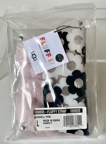 UGG Fluff It Soffici Cinghie Tacco Rimovibili in Pelle di Pecora per Infradito L 11 12 Rosa