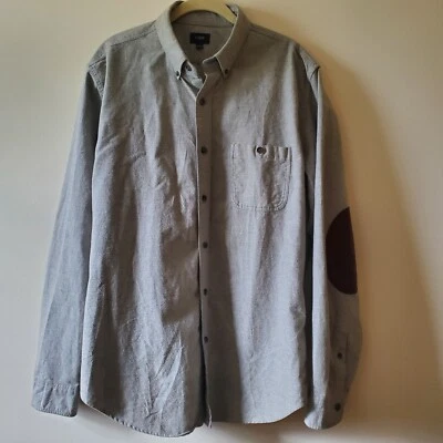 J Crew Heathered Chamois Button Down Leather Elbow Patches Style 06791 Men's L - Image 1 of 4