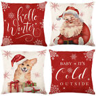 4 set of 18x18&quot; Christmas Cushion Cover Printed Decorative Throw Pillow Case