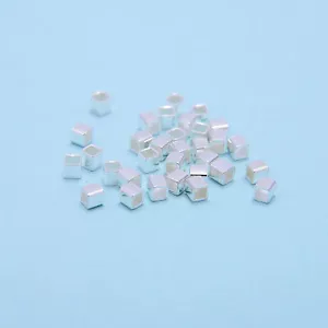 Perline cubo argento sterling 925 taglia 2 mm 40 pezzi per borsa - Foto 1 di 3