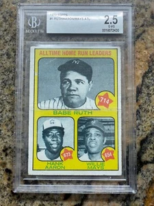 1973 Topps #1 Ruth/Aaron/Mays G VG - Picture 1 of 1