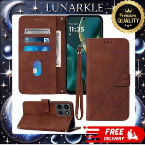 For Motorola Moto G 5G 2025 Wallet Leather Flip Card Holder Pouch Case Cover - Picture 1 of 9