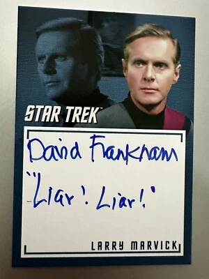 Star Trek TOS Archivos Inscripciones David Frankham Automático con Inscripción Tarjeta de Mentiroso Foto 1 de 2