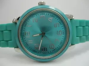 Reloj analógico unisex con correa de goma azul ajustable flexible cómodo de 12 horas - Imagen 1 de 8