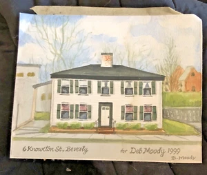 Vintage Watercolor Painting 6 Knowlton St Beverly Massachusetts Signed! Moody Ma - Picture 1 of 7