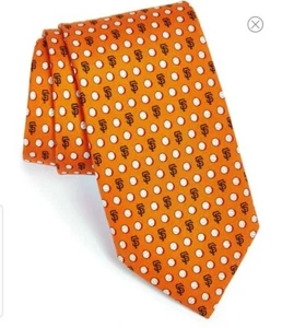 RARE Vineyard Vines Custom Collection Orange SF Giants Baseball MLB Men Necktie - Picture 1 of 9