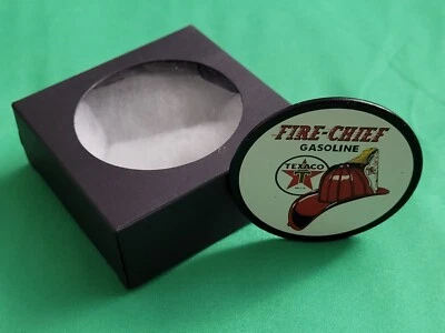 TEXACO FIRE CHIEF GASOLINE 2.5in Mini SIGN Magnet w/Gift Box Vintage Collectible - Image 1 of 4
