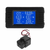 AC 100A 6in1 Digital Power Monitor Energy Voltage Current KWh Watt Meter Q