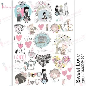Kleid My Craft Transfer Me SWEET LOVE - A4 Blatt Aufkleber DMCDP4094 - Bild 1 von 4