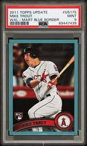2011 Topps Update Wal-Mart Blue Border #US175 Mike Trout Rookie PSA 9 - Picture 1 of 2