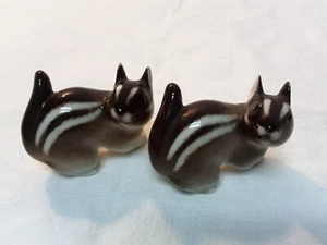 2 Vintage Lomonosov Russia Porcelain Chipmunk Figurine 1.5” with chips - Picture 1 of 11