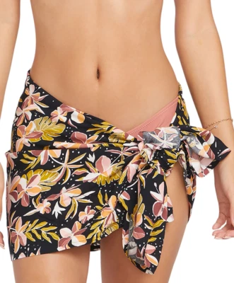 Volcom Juniors' Printed Sarong Cover Up Seaweed Green One Size - Image 1 of 2