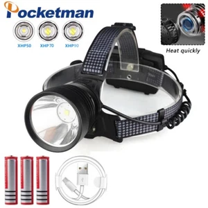 Leistungsstarke P90 LED Taschenlampe USB Wiederaufladbare Scheinwerfer Camping Angeln Lampe - Bild 1 von 6