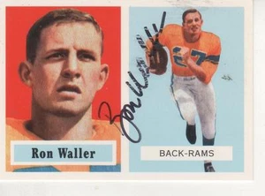 RON WALLER SIGNED 1957 TOPPS ARCHIVES #82 - LOS ANGELES RAMS - Picture 1 of 1