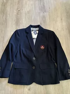 Blazer Abercrombie & Fitch Para Mujer Talla Grande Preppy Azul Manga Larga Lana - Imagen 1 de 9