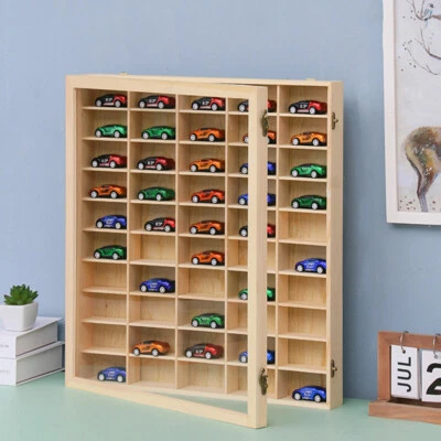 60 rejillas PARA Hot Wheels Diecast Matchbox 1/64 vitrina de juguete de madera con puerta Foto 1 de 4