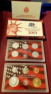 Juego de prueba de plata 2001-Estados Unidos como nuevo en original Caja con Certificado de Autenticidad - Imagen 1 de 3