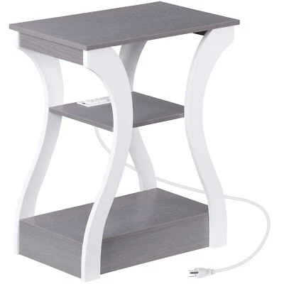 End Table Sofa Table Storage Shelf with USB Ports & Power Outlets for Bedroom - Image 1 of 4