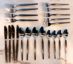 Rogers Stainless Korea Flatware Set 21 Pieces-5 piece setting for 4 + extra fork - Picture 1 of 10