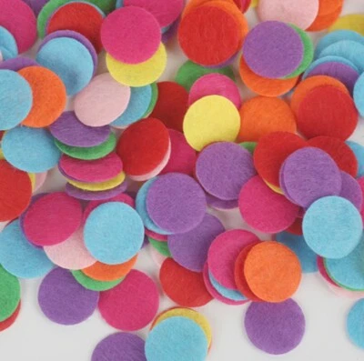 Circle Felt Mixed Colour Round Fabric Pads Accessory Patches Craft 20/25/30mm