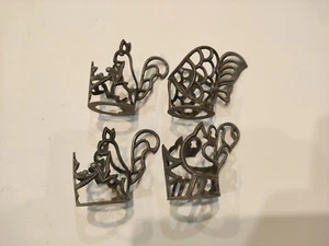 LOT of 4 vintage antique tea shot vodka cup glass holders Drinking supplies - Picture 1 of 11