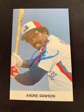 ANDRE DAWSON AUTOGRAPH POST CARD SIZE PHOTO MONTREAL EXPOS LEGEND !!