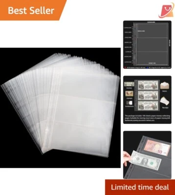 Durable 100 Sheets Currency Sleeve Album - Compatible with All Banknotes - Image 1 of 4