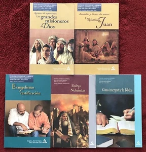 5 Hispanic Adult Sabbath School Bible Study Guides SDA 2008 2009 2012 2019 2020 - Picture 1 of 12