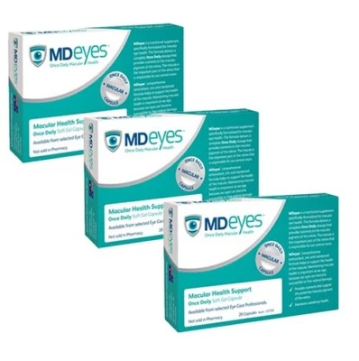 3 x MDeyes of Macula Defence for Eyes AREDS 2 formula 28 capsules per box