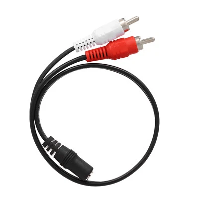 Female  to TWIN 2x RCA Male RED BLACK Audio  Cable F3Q4 - Image 1 of 4